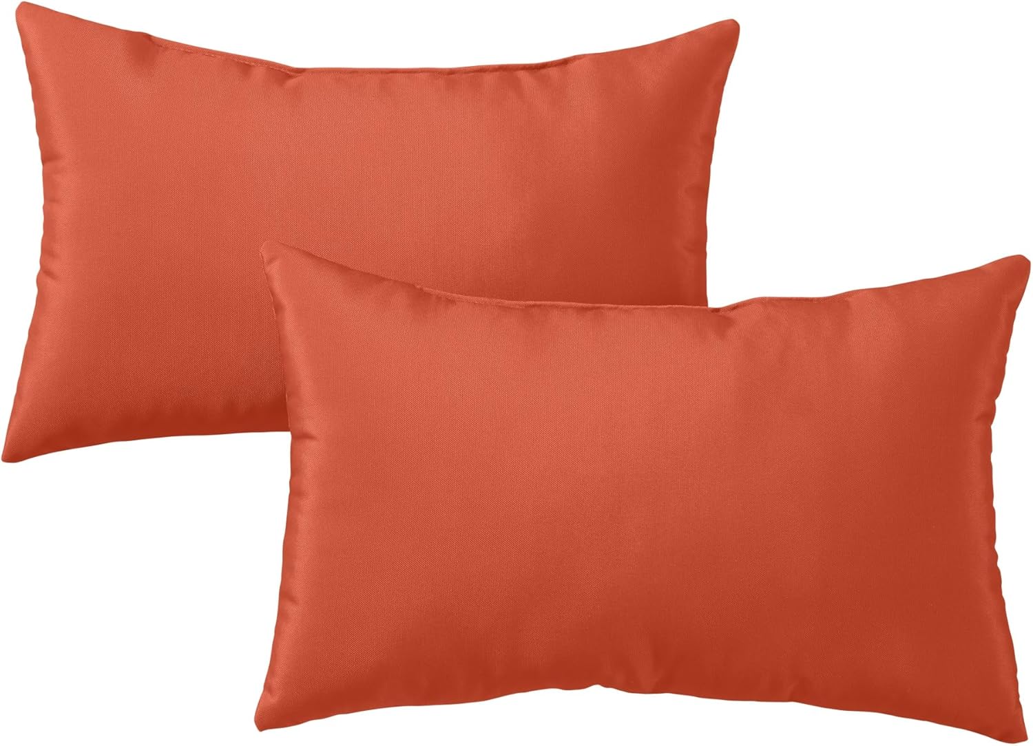 Set of 2 Outdoor Throw Pillows 19 x 12 Inch – Reversible Rectangle Patio Accent Pillows – Weather-Resistant Polyester Fabric – Eco-Friendly Recycled Polyfiber Fill – Rust