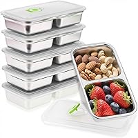 Vista 18 de Recipientes para Snacks de Acero Inoxidable, Paquete de 6 Recipientes Reutilizables para Llevar con Tapas a Prueba de Fugas, Caja Bento de Doble