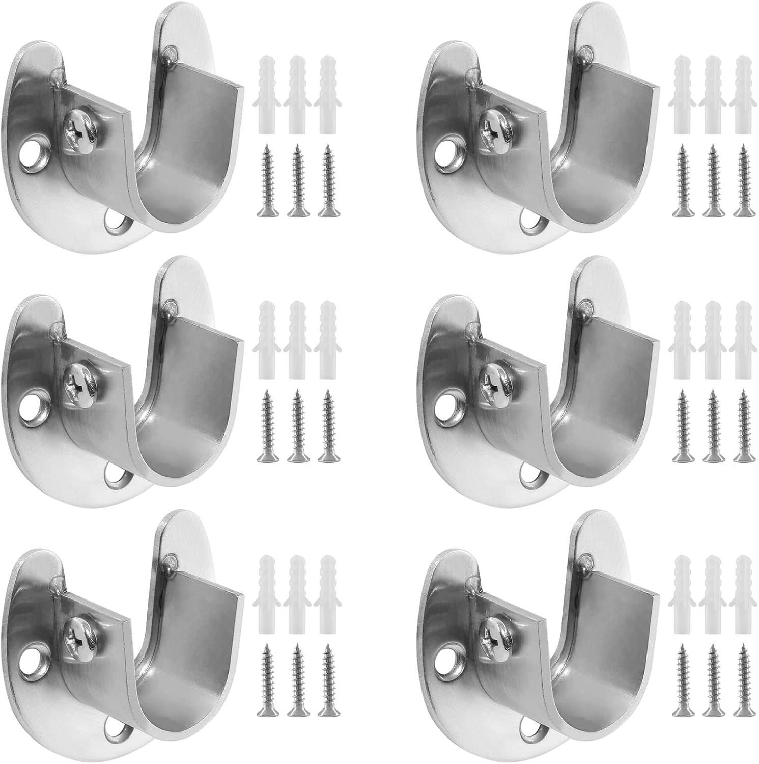 1-1/4 Inch Closet Rod End Supports, 4PCS