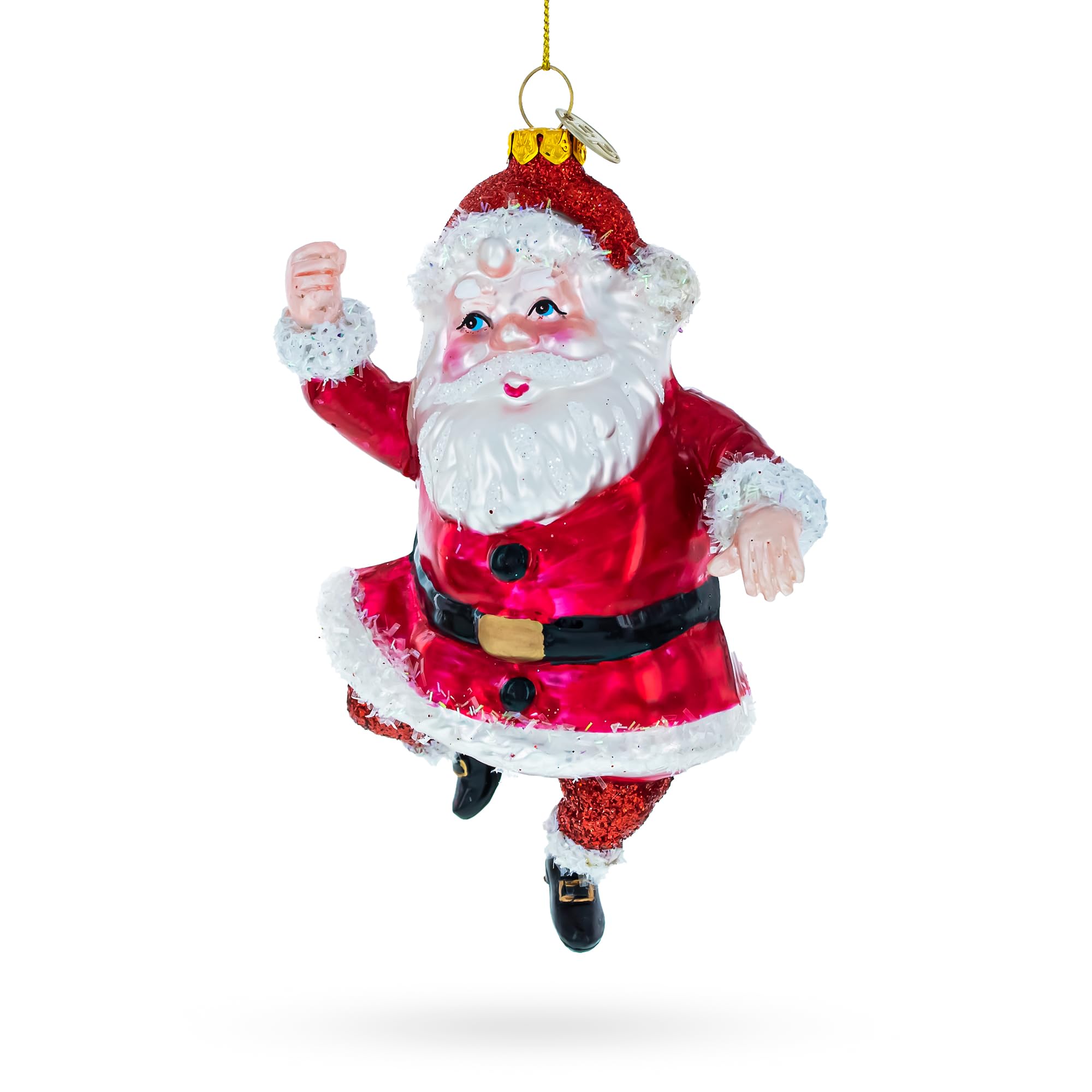 Décoration de Noël Père Noël bleu en verre pour suspendre