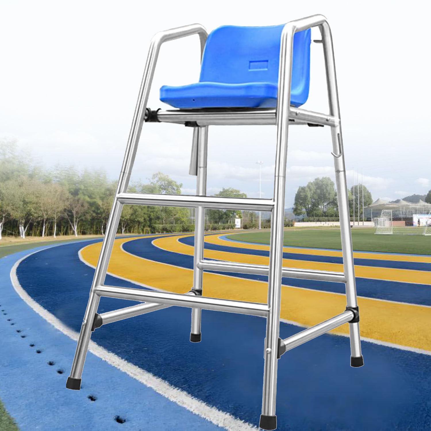 Generico Sedia da Arbitro per campi da Tennis in Acciaio Inossidabile, Sedia da osservazione per bagnini, Resistente, capacità di 300 kg per la Sicurezza in Piscina e per Eventi Sportivi