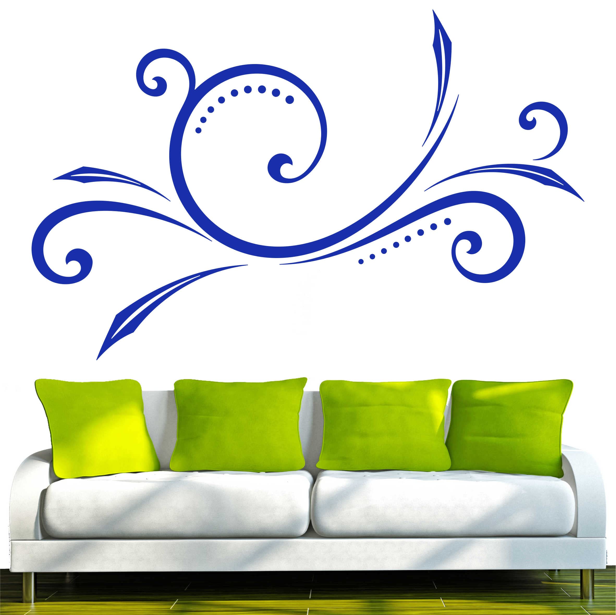 INDIGOS UG - Decalcomanie da muro - adesivi da parete - Murale - D200 Carino Farfalla pianta di Vite Fiore Tribale, Oro, 120 x 95 cm - Decorazione per