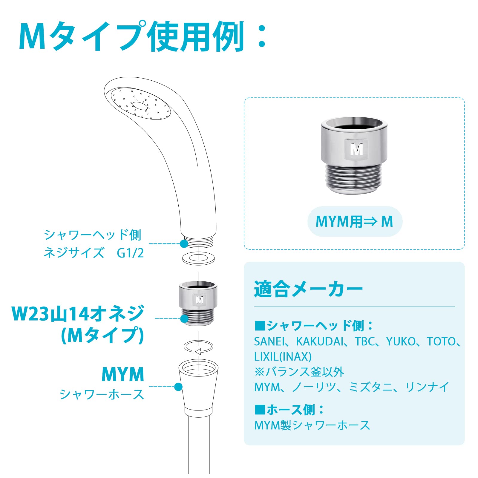 Amazon | OFFO シャワーホース アダプター 3個セット KVK/MYM/東京ガス