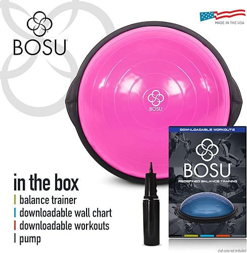 Vista 30 de BOSU Entrenador de equilibrio deportivo, tamaño de viaje que permite un fácil transporte y almacenamiento, 19.7 in, Azul/Negro