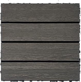 Wood-Plastic Composite Decking Tiles Set of 20,11.8" x 11.8",Easy Interlocking Installation,Water-Resistant,Ideal for Patios,Balconies,Showers,Pools – Anti-Slip and Fade Resistant (Dark Grey)