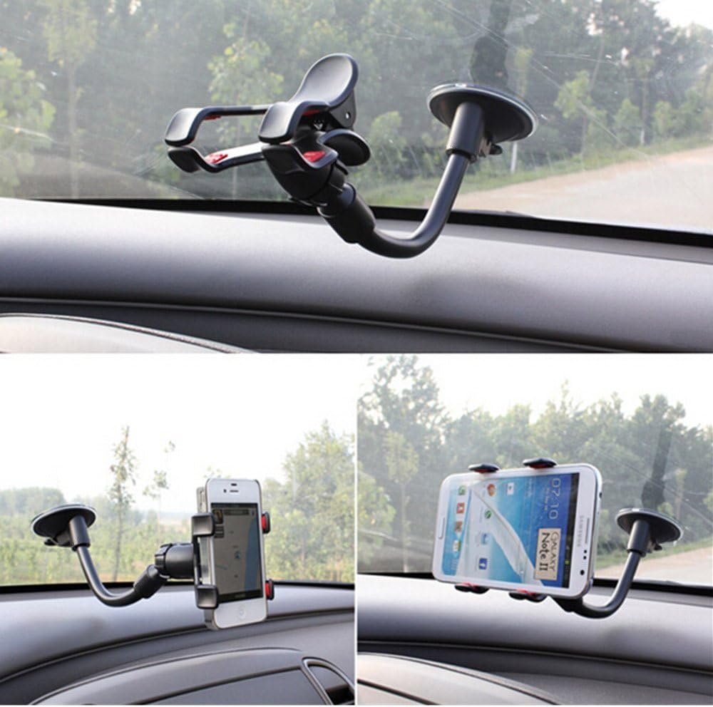 Brila Easy-to-use Car Mount Holder, Universal Windshield Phone Holder for All Smartphones and GPS Navigation