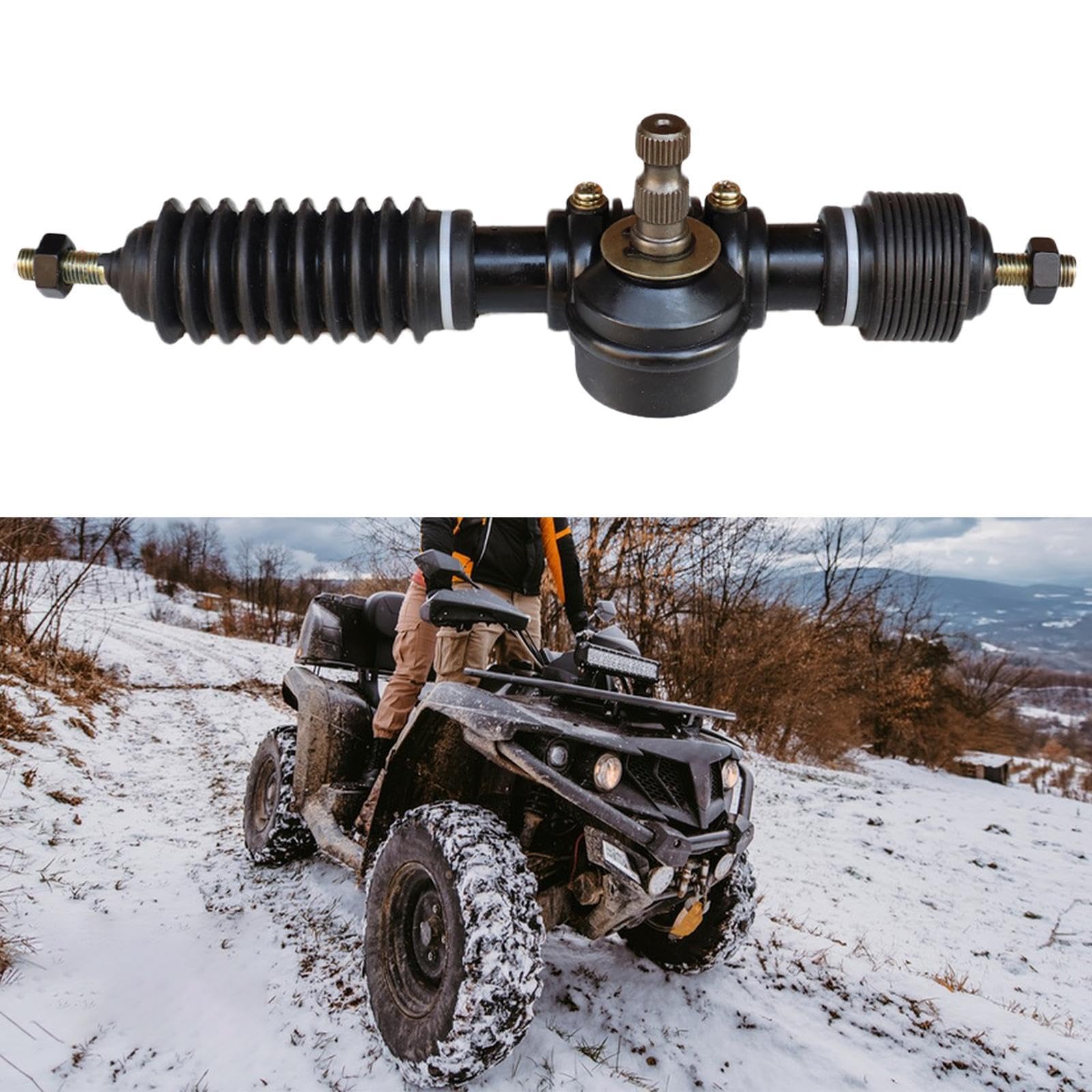 Perfeclan Servolenkgetriebe und Ritzeleinheit Go-Kart-Zubehör Lenkgetriebebaugruppe mit Stabiler Leistung für Allrad-ATV-Heimwerker, 300 Mm