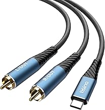 Tisino USB C to RCA Audio Cable (1 Meter, Stereo Y Cable Splitter with 2 RCA to TYPE C Connector for Connecting Laptop/Tablet/Home Theater/DVD/Amplifier/Speaker/Mixer Console