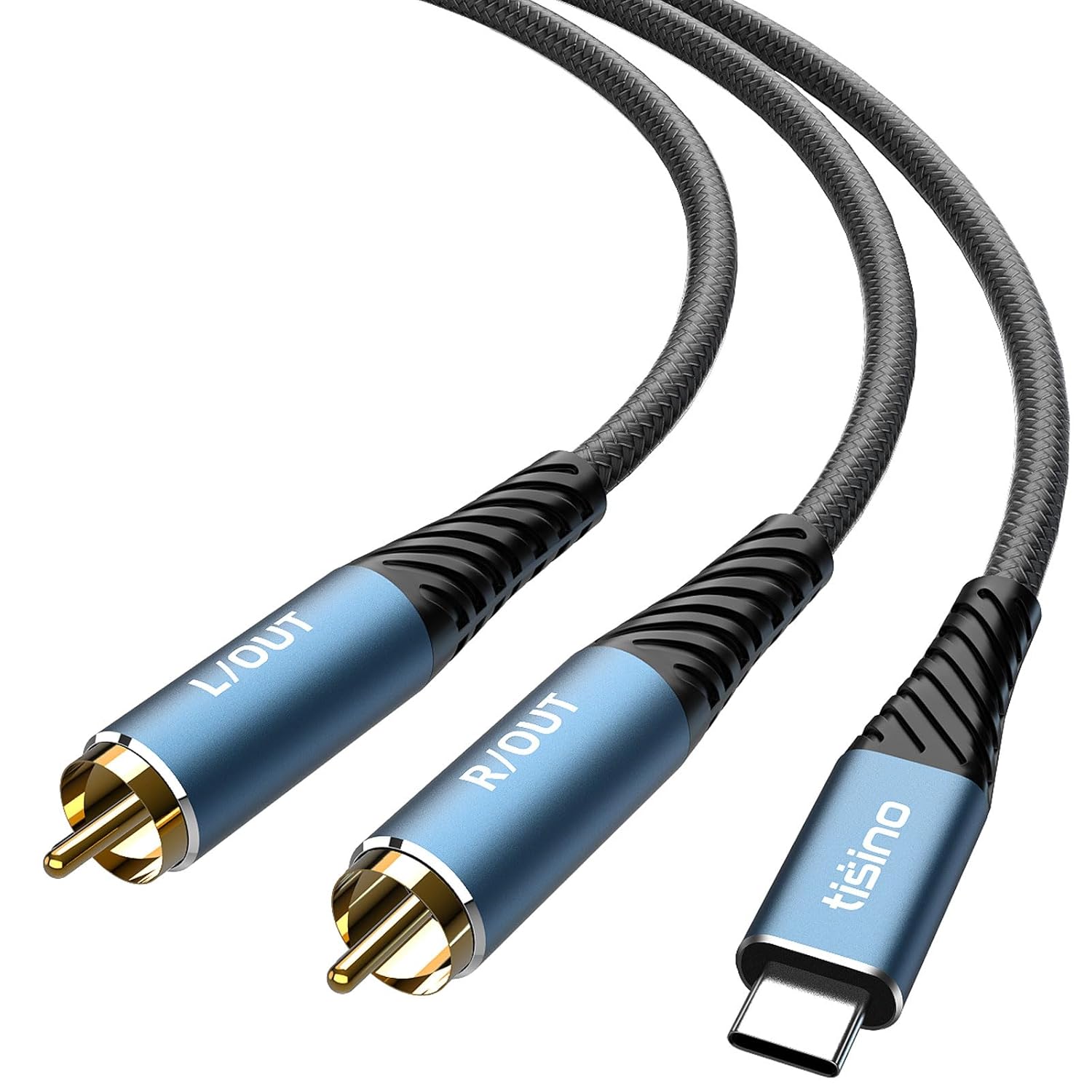Tisino USB C to RCA Audio Cable - 3.3FT, 32bit/384kHz RCA Splitter USB Type C Jack Stereo Cable for iPhone 16 15 Series, Laptop, Tablet to Home Theater, DVD, Amplifier, Speaker, Car Stereo