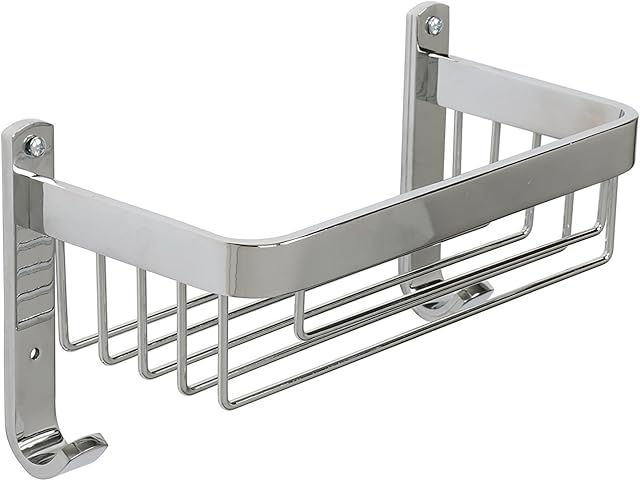 Croydex Aluminium Large Basket, Stainless-Steel, Chrome, 12.5x26x14 cm