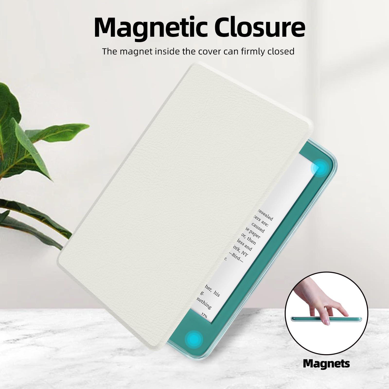 MOROCK Schutzhülle für Kindle Paperwhite mit 7 Zoll (12. Generation 2024), passend für Kindle Colorsoft Paperwhite Signature Edition, leichtes PU-Leder und PC-Rückseite aus transparentem Acryl