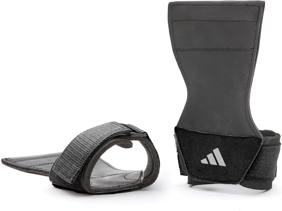 Puños de levantamiento acolchados adidas, muñequeras para levantamiento de pesas con palma de goma y cierre seguro de muñeca