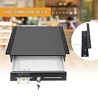 Vista 7 de Under Counter Cash Drawer Mounting Brackets, Cash Register Mounting Brackets, Under Desk Shelf Support Bracket for 16” Square Cash Drawer、Money