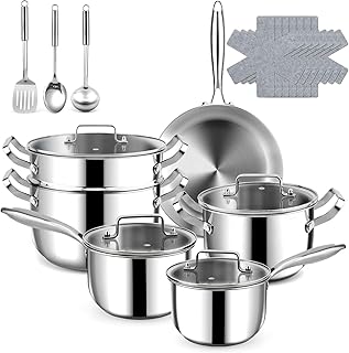 Stainless Stainless Steel Cookware Set - 20 Piece