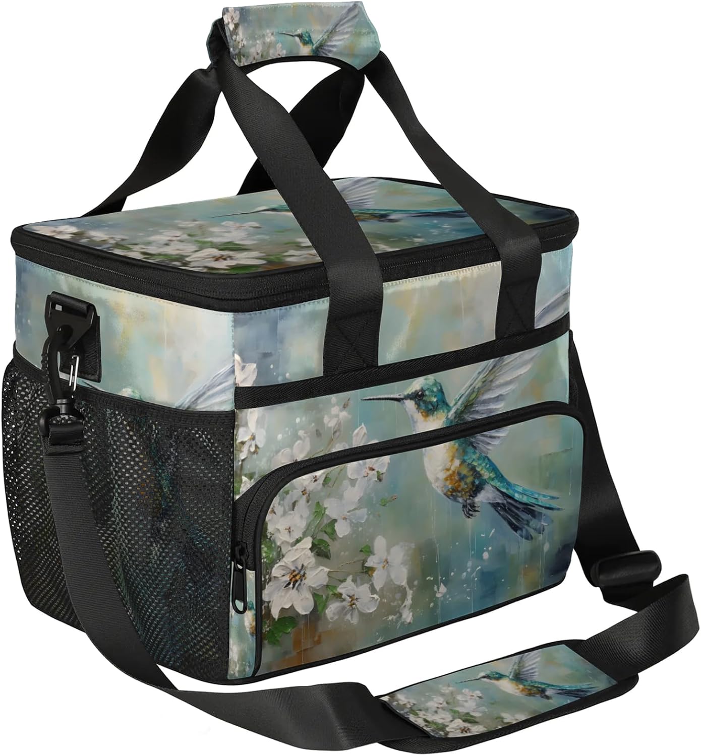 Bird Insulated Picnic Backpack Lunch Box for Women Men Picnic Basket Tote Lunch Bag Picnic Bag Portable Lunch Bags for Picnic, Beach, Work, Trip,Office, Camp Hummingbird