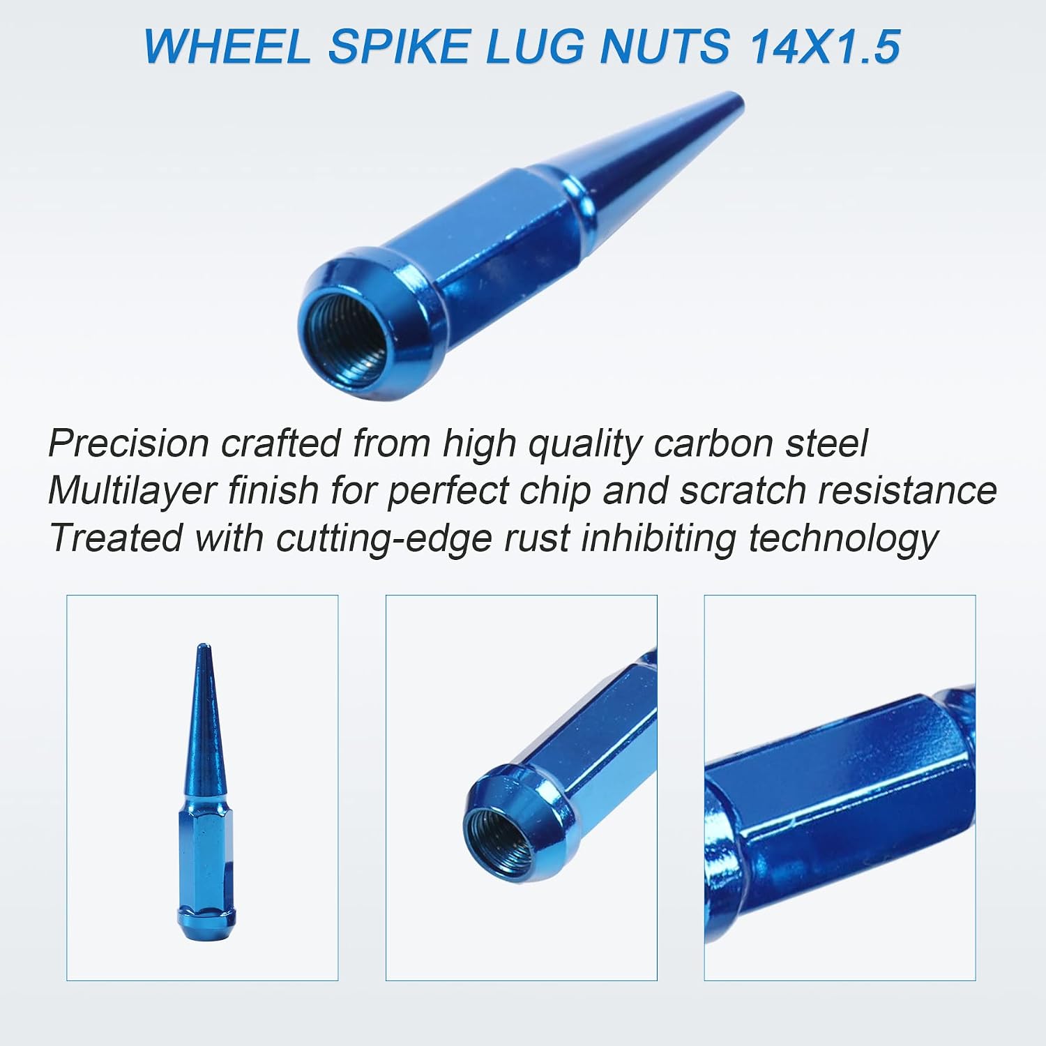 Grеаtеѕt Prоduсt JDMSPEED New Wheel Spike Lug Nuts (24pcs) with 1 Socket Key Blue 14x1.5 4.5 Tall 6 Lug 14mmx1.5 Replacement for GMC Chevy Ford Vehicles Bеѕt Cуbеr Mоndау 🔥 JDMSPEED New Wheel Spike Lug Nuts (24pcs) with 1 Socket Key Blue 14x1.5 4.5 Tall 6 Lug 14mmx1.5 Replacement for GMC Chevy Ford Vehicles