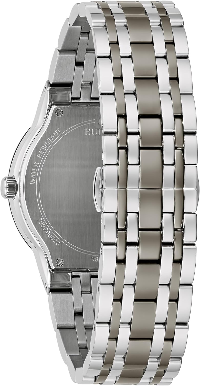 Bulova Men's Modern Diamond Quartz Two Tone Stainless Steel Watch, Grey Dial Style:98D186 - Image 3