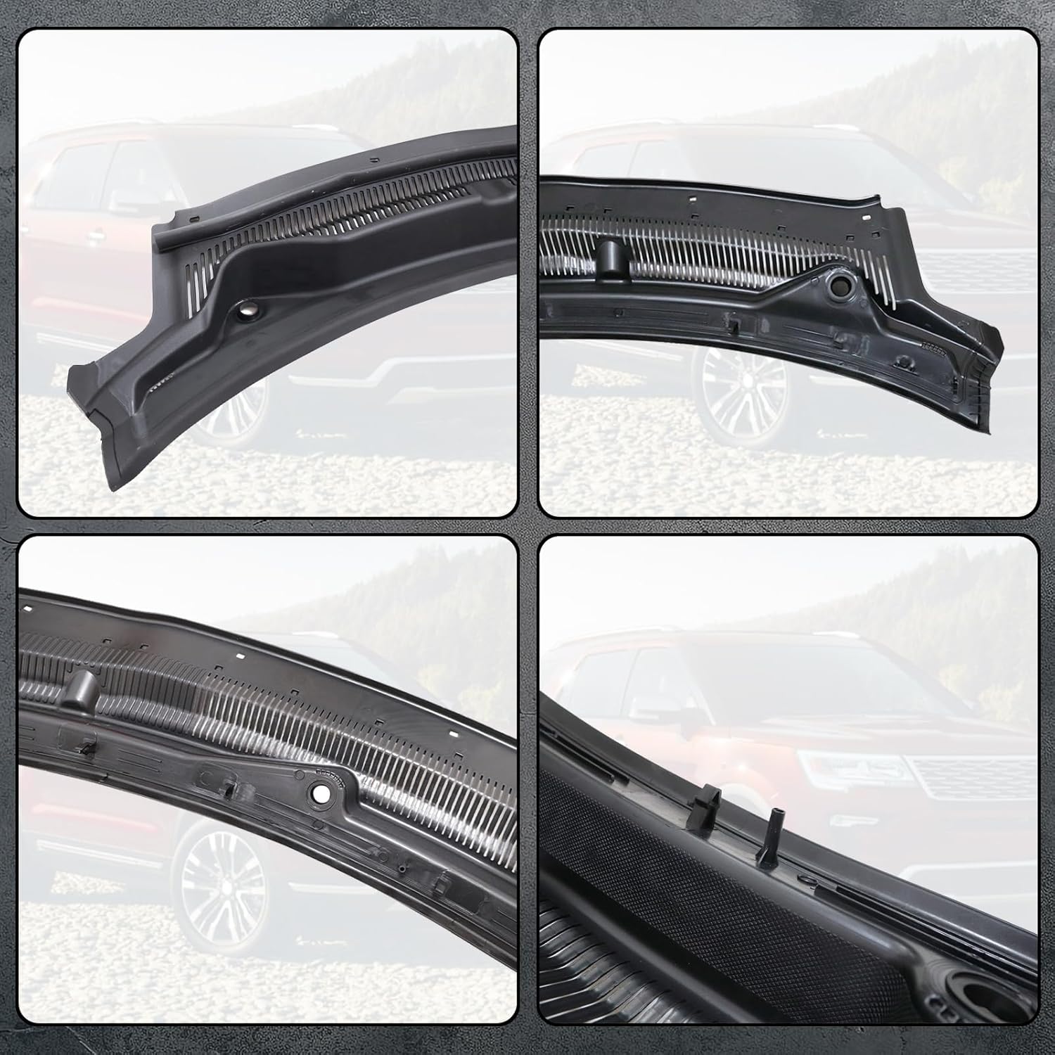 SecosAutoparts Top Windshield Cowl Grille Pane, Windshield Wiper Cowl Panel Top Compatible with Ford Explorer 2011-2019 & Police Interceptor Utility 2013-2019 3.5L/3.7L BB5Z78022A68AA BB5Z-78022A68-AA