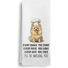 Pomeranian Dog Kitchen Towels - Funny Chef Decorative Towels, 16x24 Inch