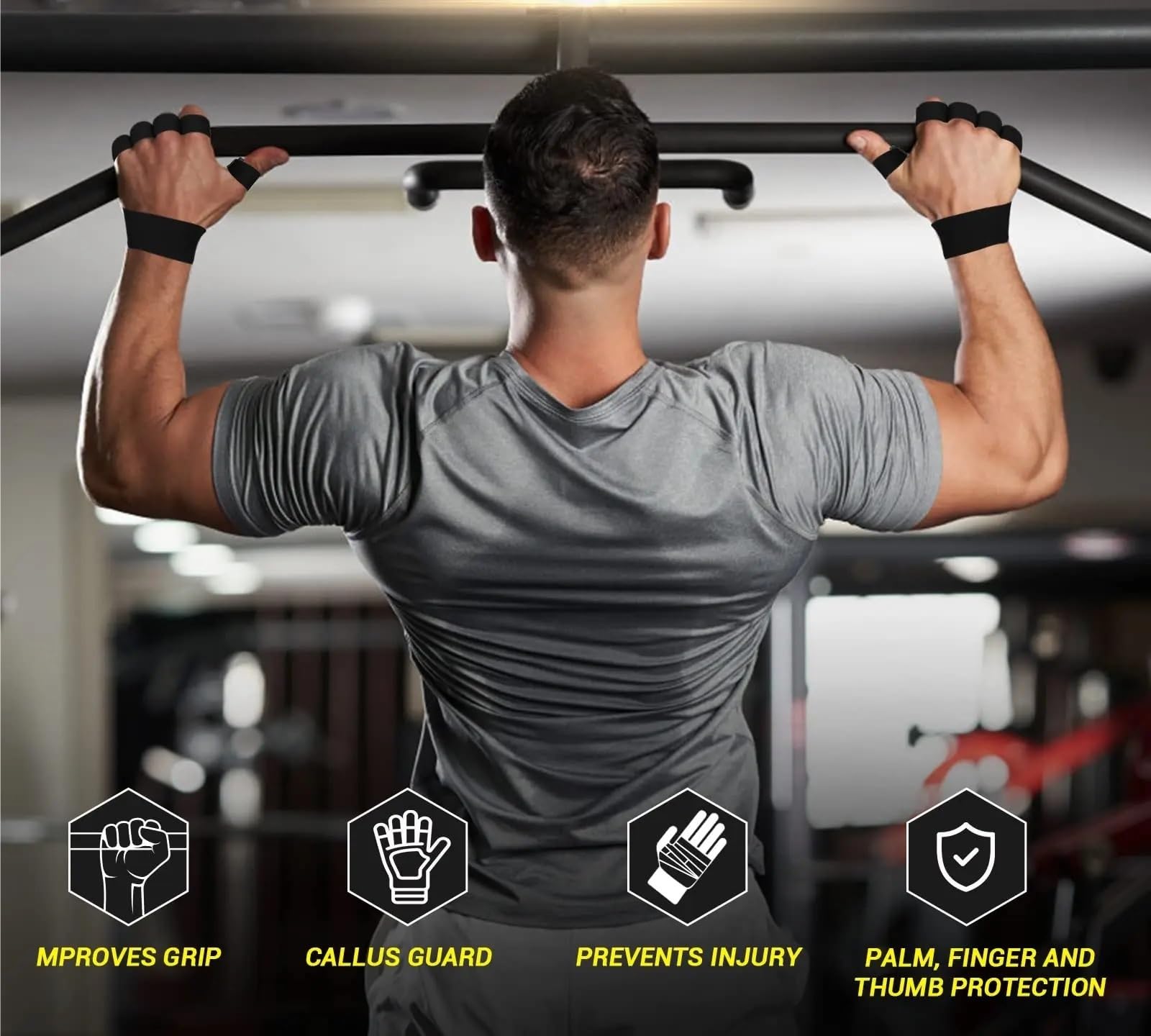 Guanti da palestra in pelle per sollevamento pesi da palestra con impugnatura imra con impugnatura imbottita sul palmo Guanti da allenamento per uomo Donna Sollevamento pesi Pull up Training