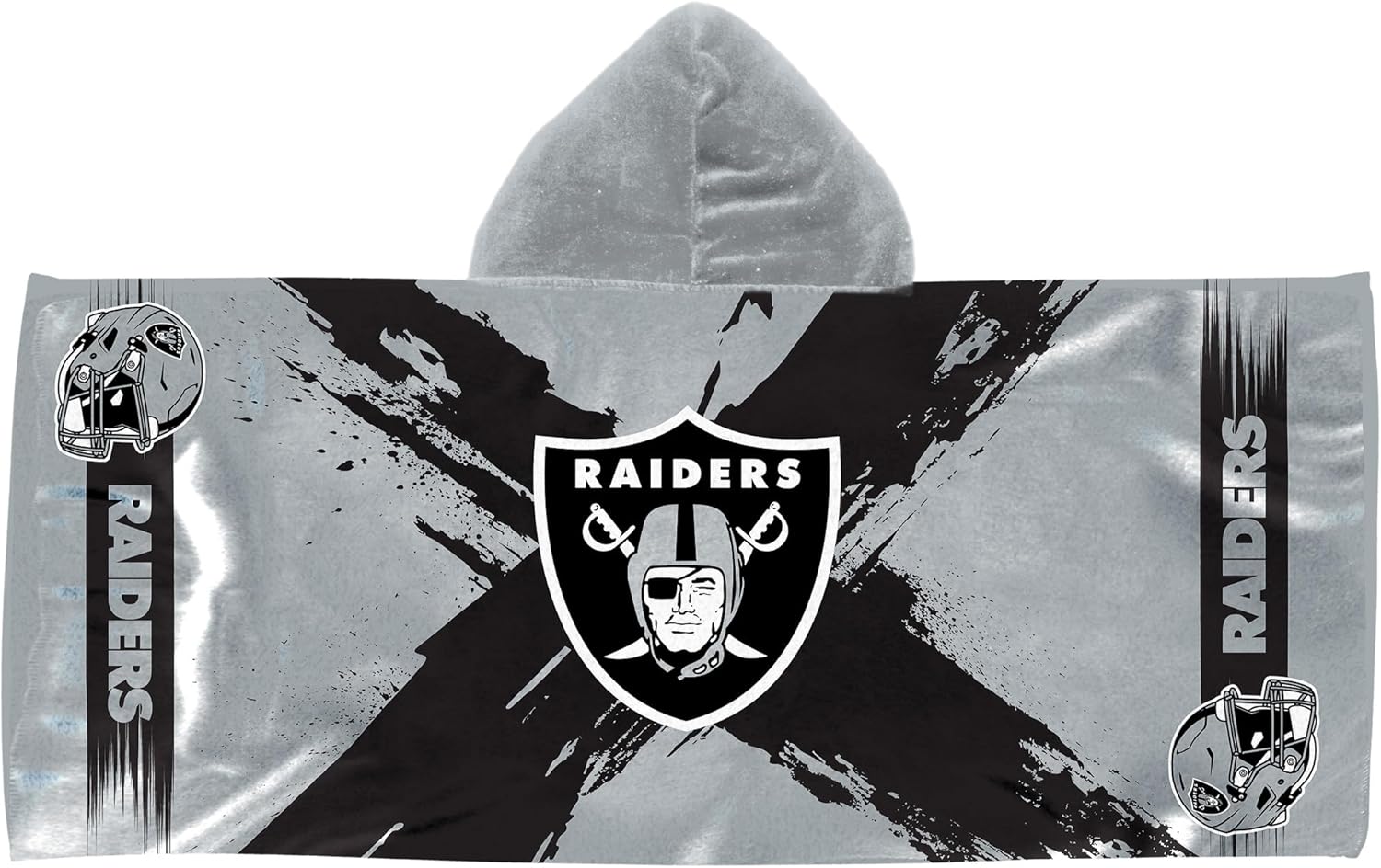 Northwest Las Vegas Raiders NFL Cross Out Youth Hooded Micro Fiber Towel 22 x 51 Inches