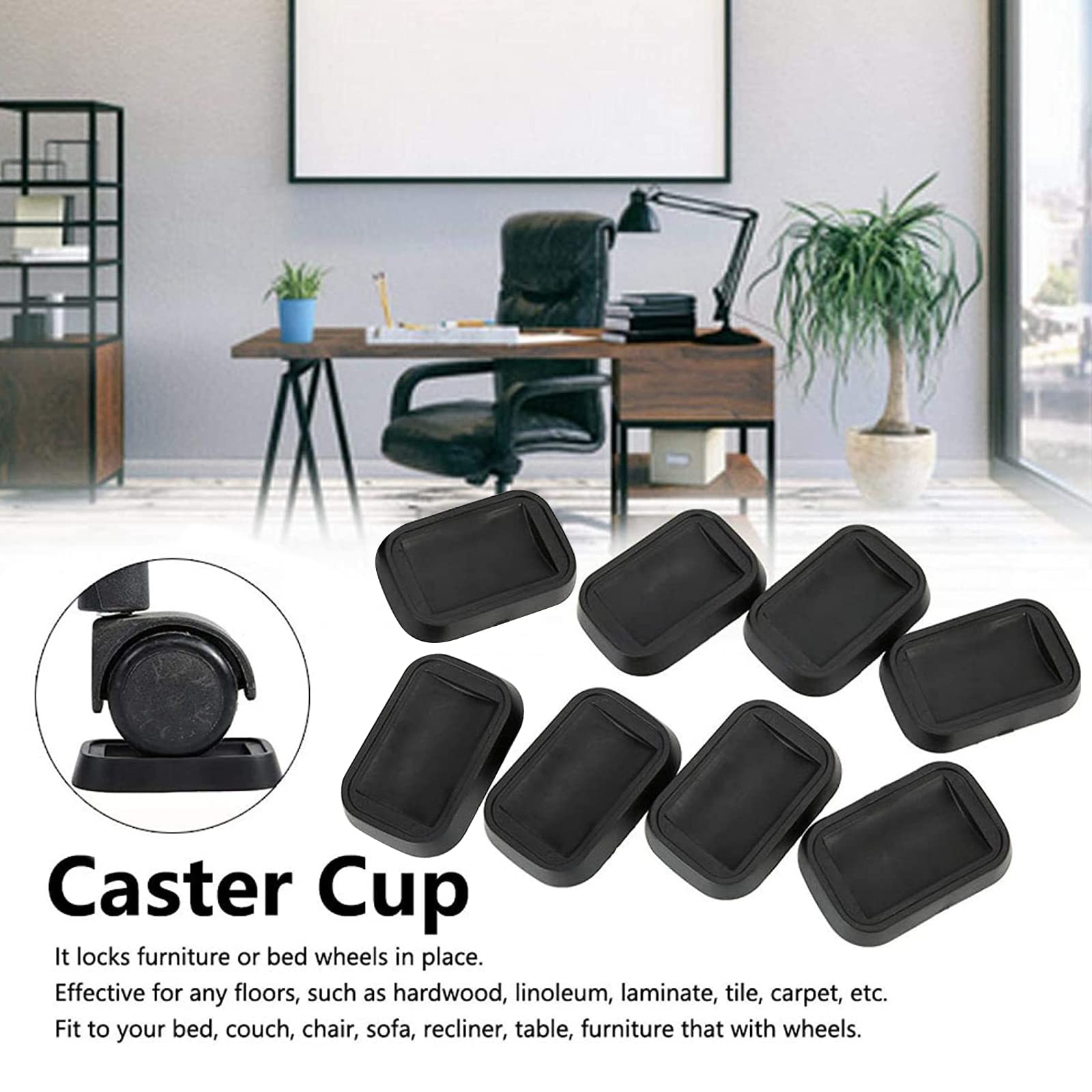 6 Tappetini Antiscivolo Per Ruote Mobili - Gomma Protettiva Per Pavimenti - Foto 2