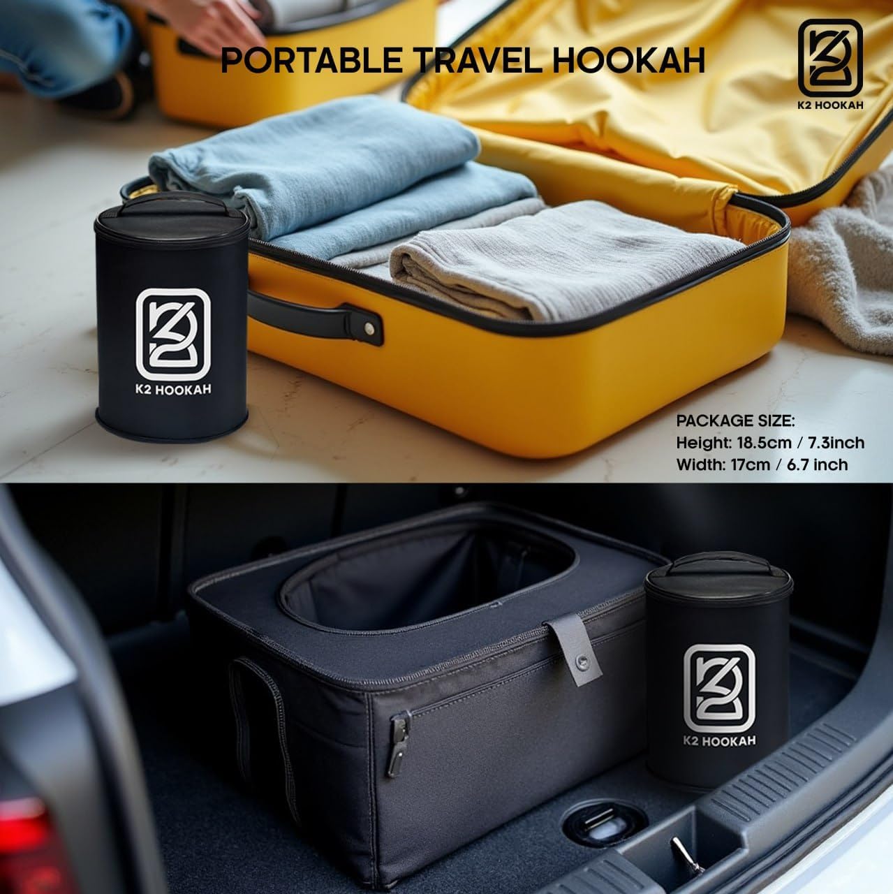 Portable Acrylic Hookah Set With Everything Charocal Holder HMD Tongs Accessories Shisha Bowl (NOVA-PINK)