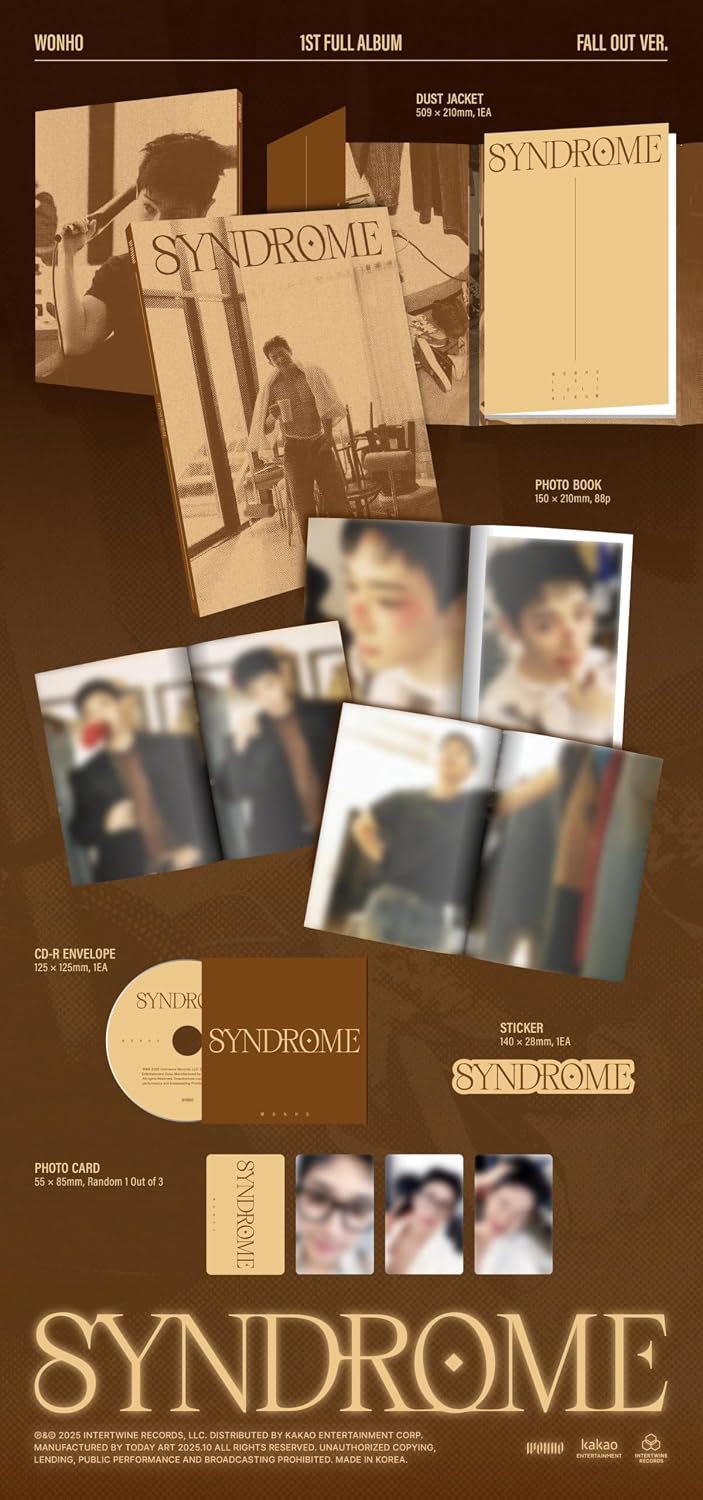 MONSTA X Wonho SYNDROME 1st Album with Tracking Sealed (Full Set:ONSET+FEVER+FALL OUT)
