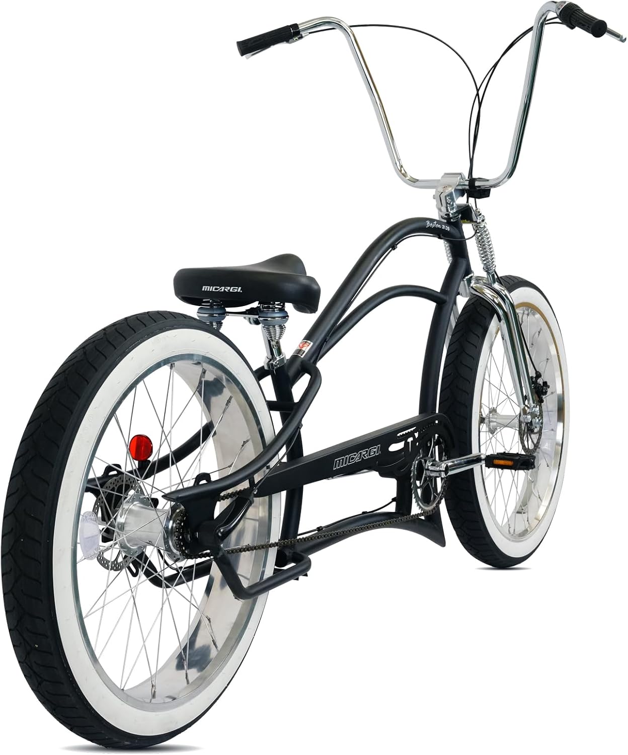 MICARGI 26" 7/GT7/3I DS Speed Bicycles Boston Chopper-Style Stretch Cruiser Bikes, Hi-Ten Steel Frame for Adult Women Men,Multiple Colors