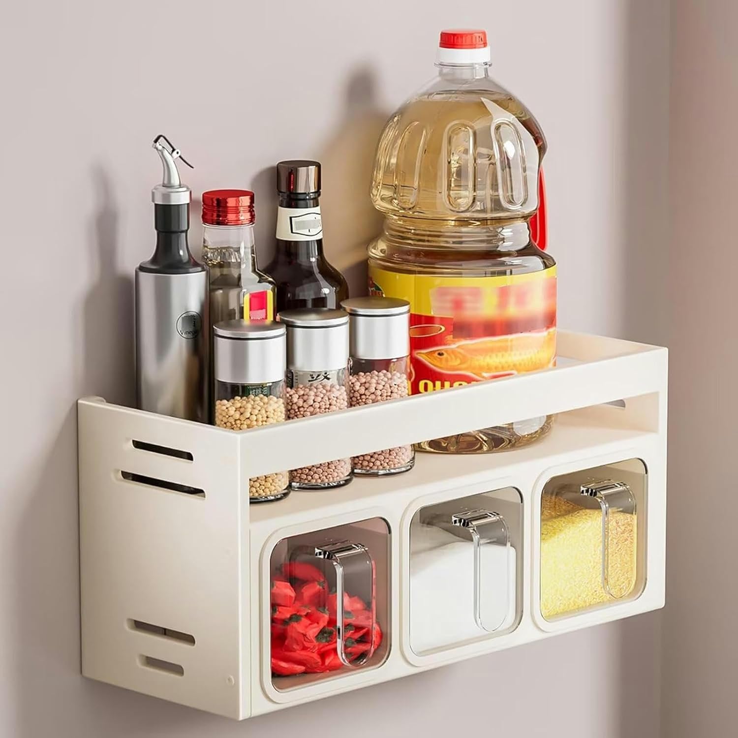 Amazon.com: YAFODUTE Spice Rack, Spice Organiser with 3 Spice Box ...