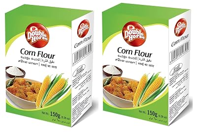 Double Horse Natural Corn Flour - 150 gm (Pack of 2)| Cholam Powder | Makkai Ka Atta |Fibre Rich| Maize Flour |Rich in V