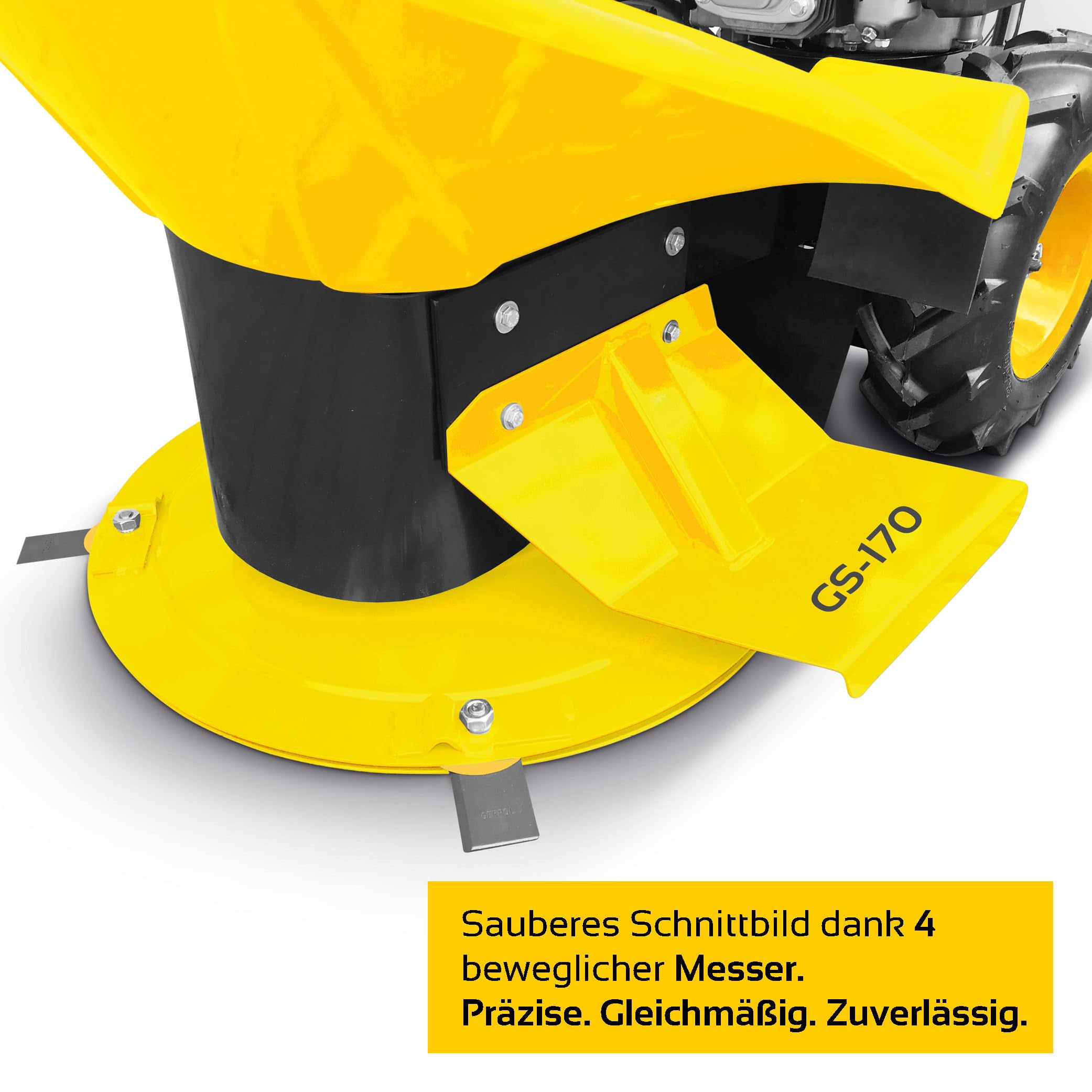 BAMATO Kreiselmäher GS-170 Hochgrasschneider Wiesenmäher 580mm Benzin | Kraftvoller RATO Motor & 580mm Schnittbreite | 4 Klingen | Mit Radantrieb | Ideal für hohes Gras