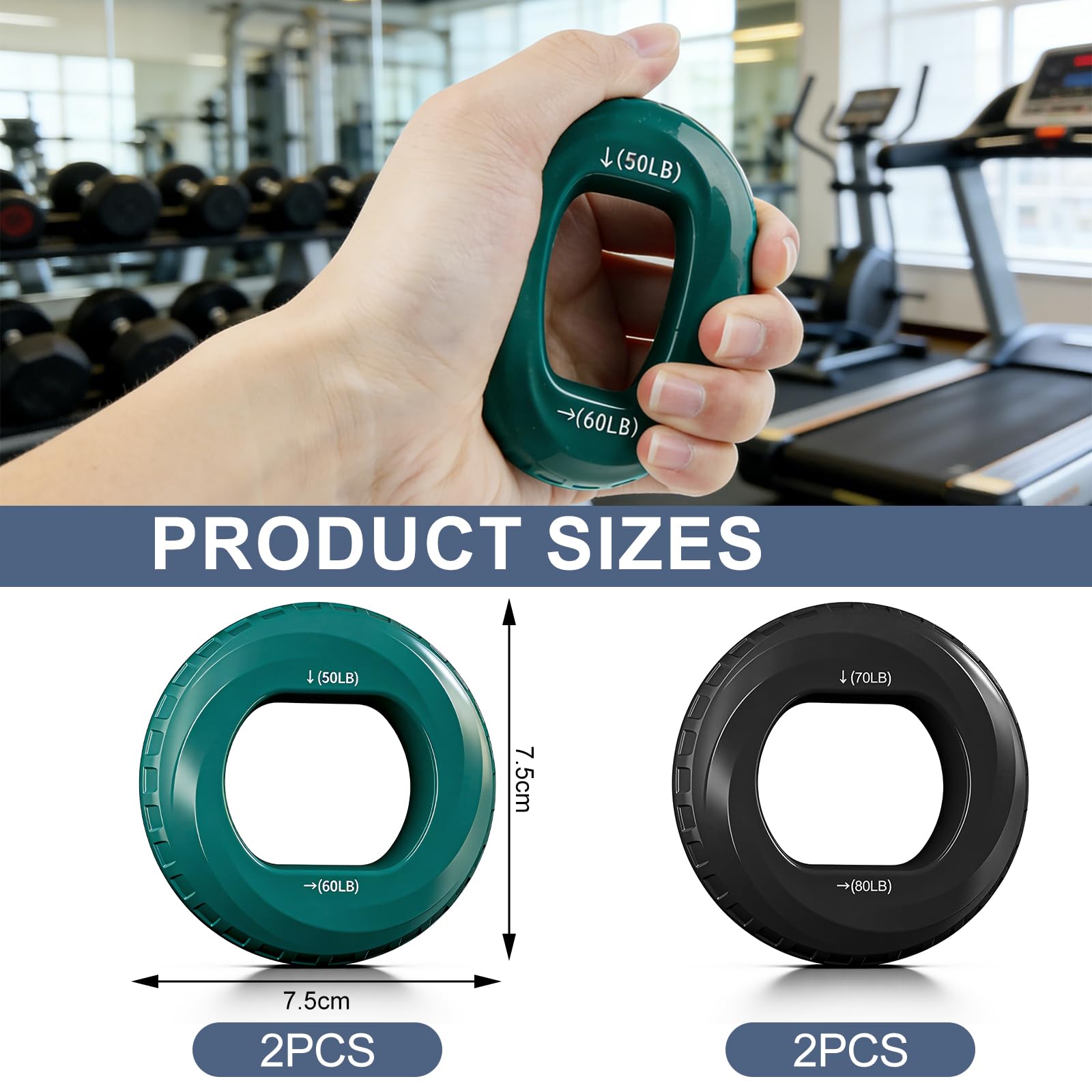 Hand Gripper,Hand Grip,Hand Muscle Trainer, Attrezzo per L'allenamento Della Forza, Attrezzo Portatile per L'allenamento di Avambracci E Mani, Allenamento Con Il Peso Corporeo,4 Pezzi