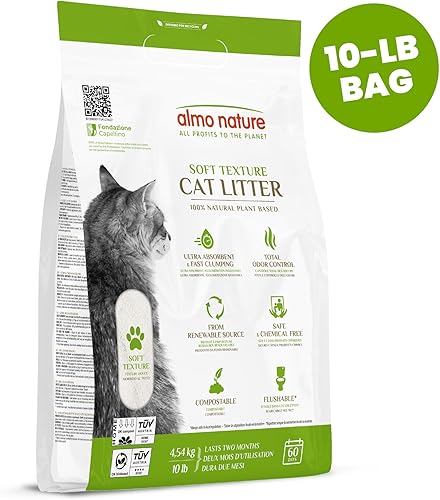 Miniatura 2 de Almo Nature Soft Texture Cat Litter 10 lbs - Plant-Based, Clumping, Biodegradable, Non-Toxic, Compostable, Eco-Friendly, Odor Control, Low Dust