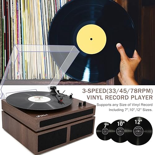 Vista 51 de Reproductor de discos de vinilo, tocadiscos para vinilo con altavoces externos, perla negra Negro (Black Pearl)