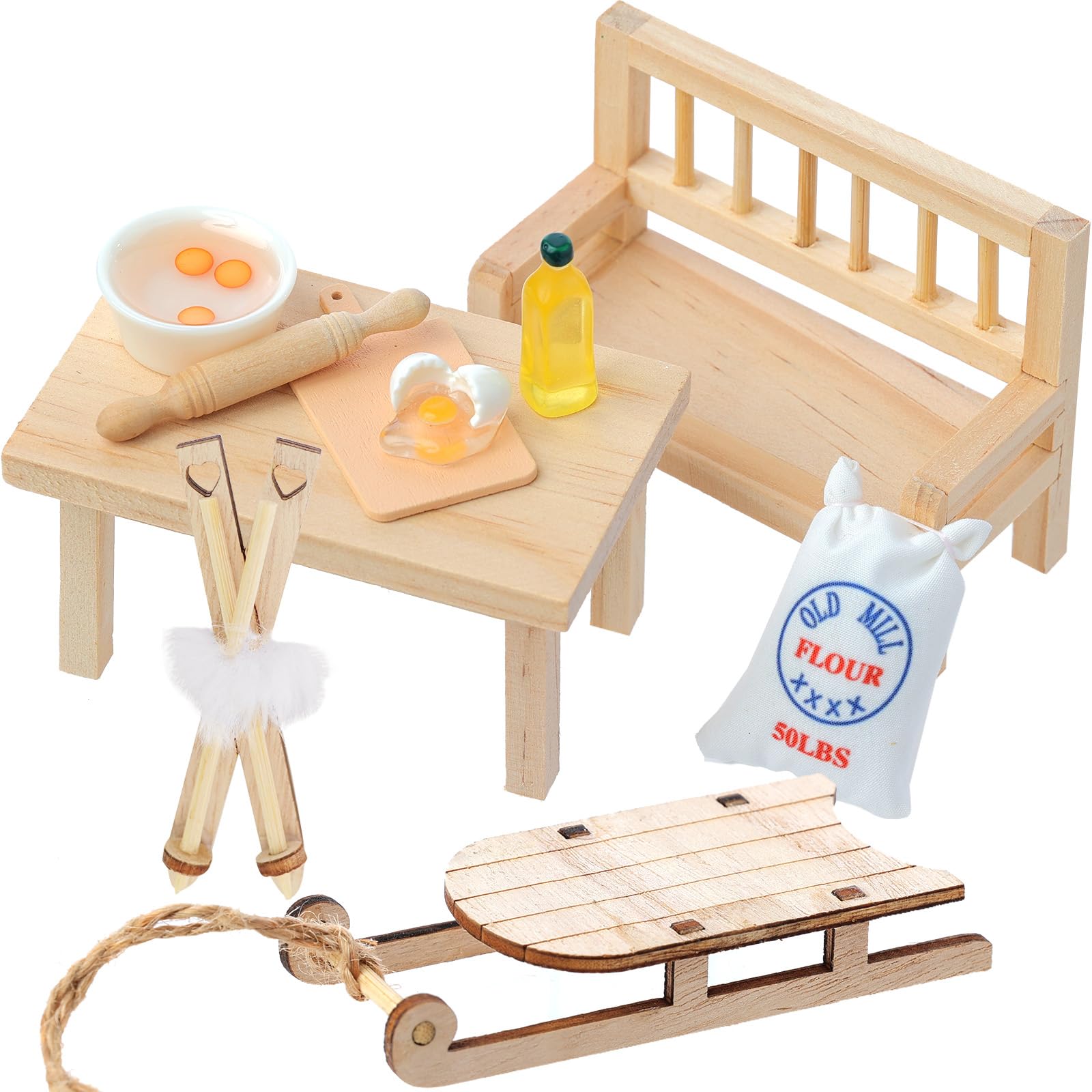 Miniatur Wichtel Zubehör Set - 10 Teile Für Puppenhaus & Wichteltür, 1:12 Maßstab