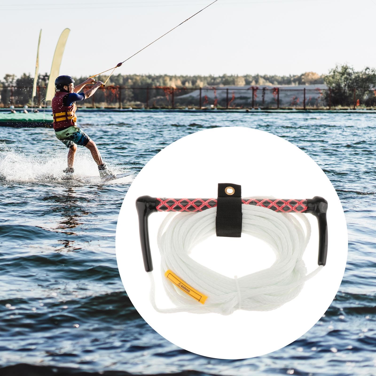 Baoblaze Corda per Wakeboard E Nautico con Maniglia, Imbracatura di Traino, Linea Portatile per Wakesurf, Linea di Traino per Kneeboard, Nautico, Acces