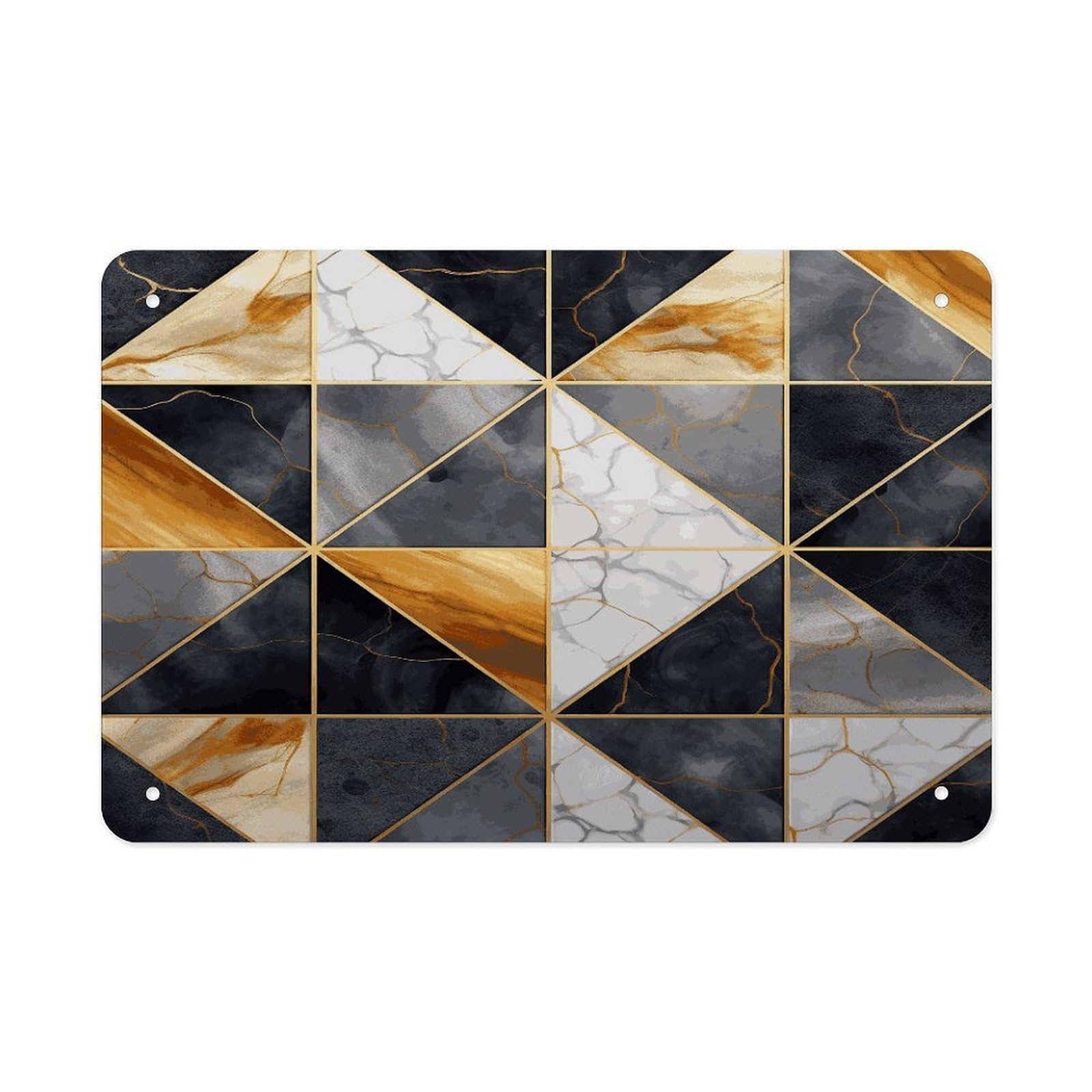 Fekiloot Style Geometric Marble1 Metal Signs Wall Art Tin Sign