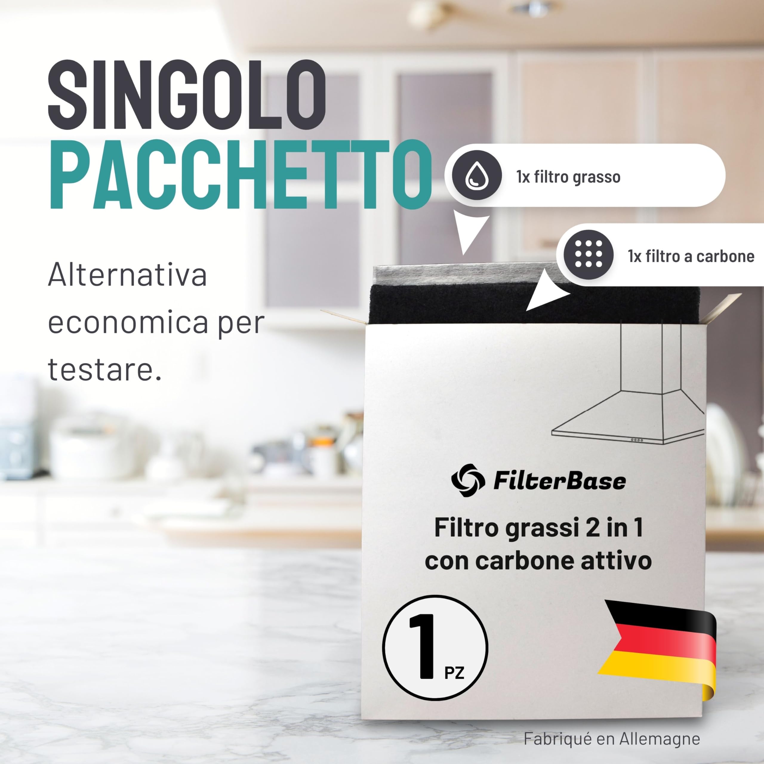 Foglio Filtro A Carbone Attivo 1x1 Metri, Spessore 10 Mm - Per Cappe, Purificatori D'aria E Condizionatori