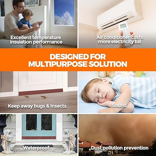 Miniatura 6 de Holikme Holikme - Tapón de 2 puertas para debajo de la puerta, bloqueador de corrientes de aire, aislador, barrido de puerta, burlete de ruido,