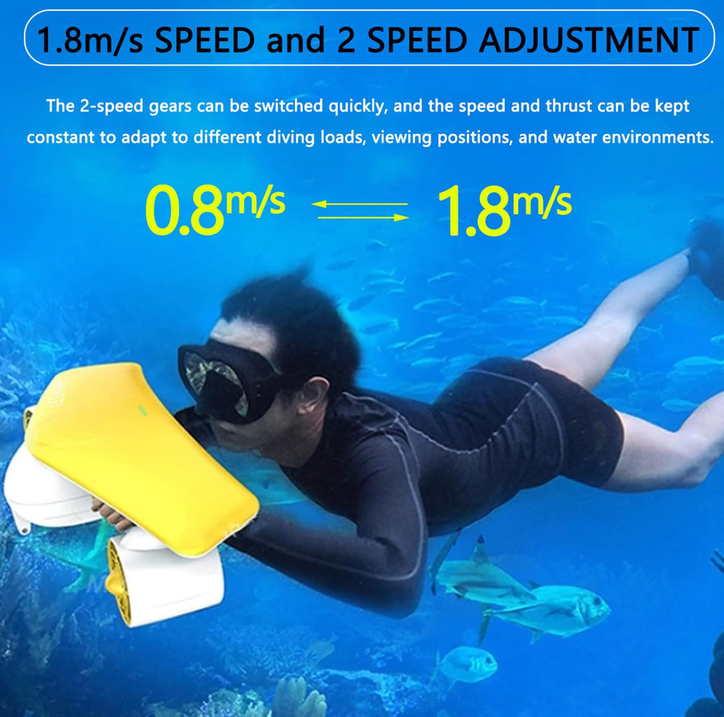Dispositivo di propulsione elettrico sommergibile per nuoto e galleggiamento, adatto per adulti e bambini