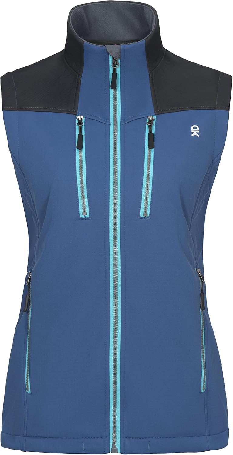 Little Donkey Andy Women's Fleece Lined Vest,Lightweight Softshell Sleeveless Jacket for Running Hiking Golf