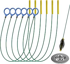 6 Pieces Drain Snake, 35 Inch Drain Unblocker Tool, Anti-Break Metal Nylon Shower Drain Unblocker for Sink, Bathroom Tub,Shower,Sewer