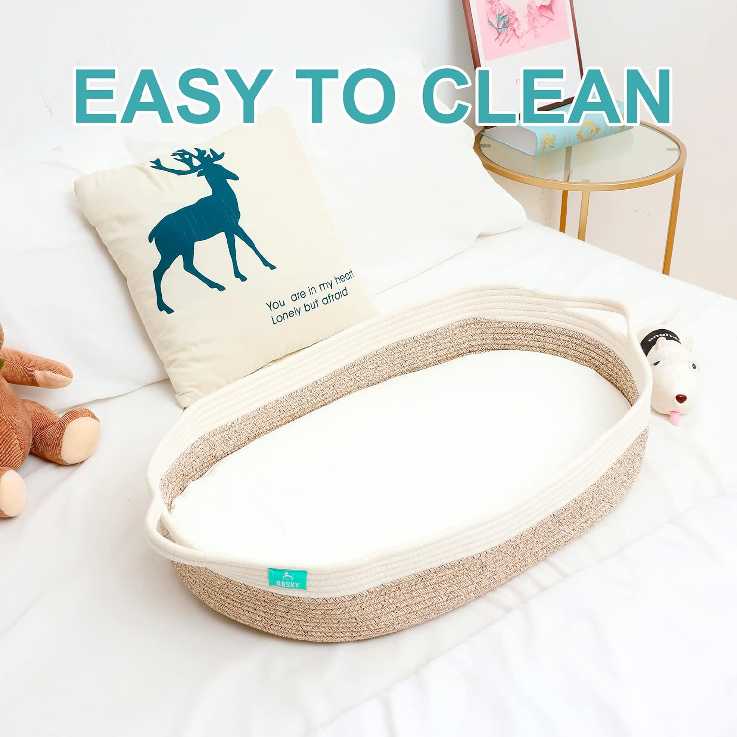 Baby Changing Basket, Baby Diaper Changing Table Topper, Nursery Set with Thick Foam Pad and Removable Waterproof Mattress Cotton Pad, Nursery Decor Shower Gift for Newborns : Baby