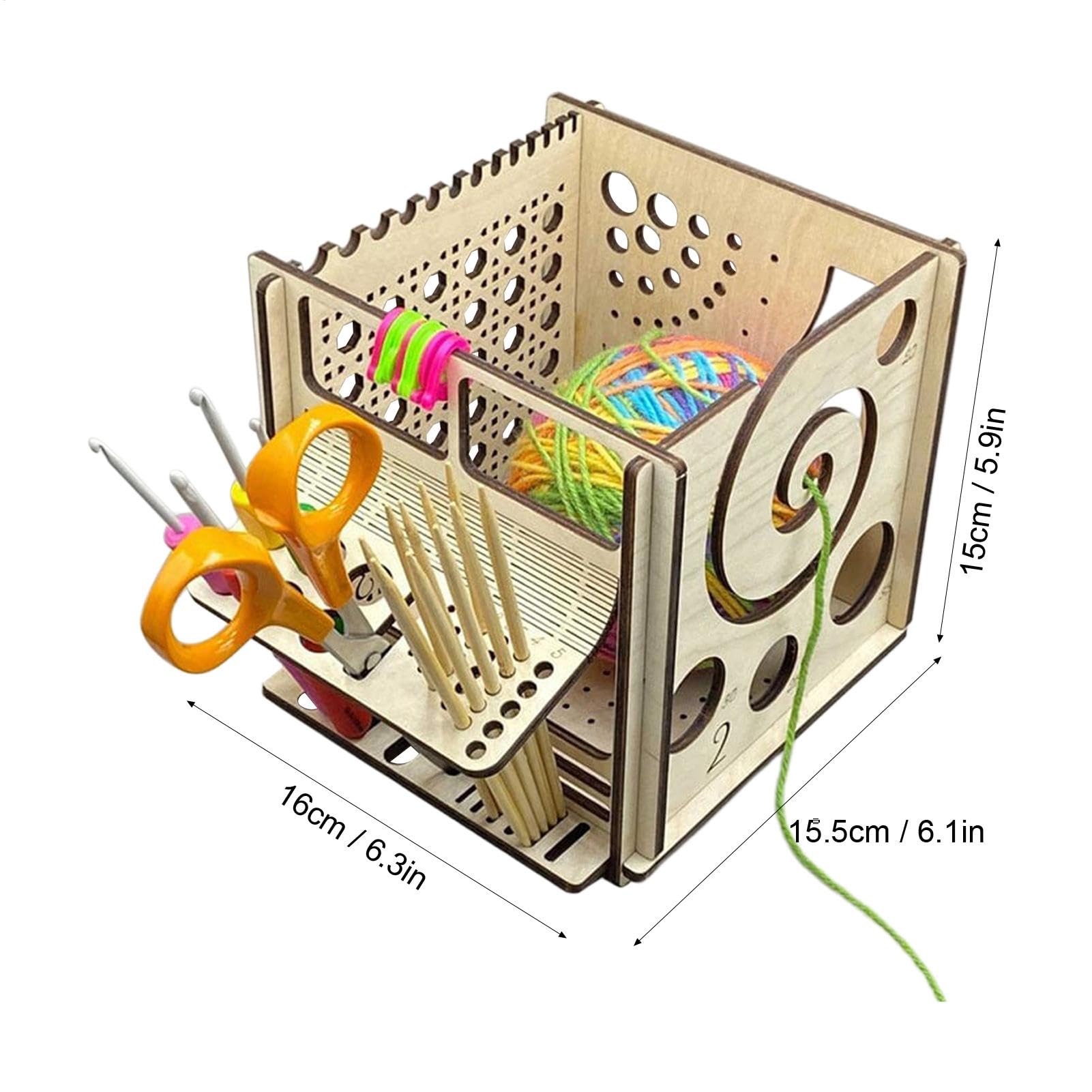 Häkelnadelhalter Aus Holz - 17 Loch Organizer Für Stricknadeln