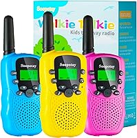 Vista 1 de Walkie Talkie para niños, 3 unidades, juguetes Walkie Talkies para niñas y niños, radios de dos vías con 3 millas de larga distancia y 22 canales