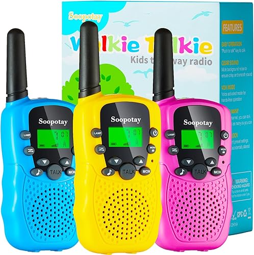 Walkie Talkie para niños 3 unidades juguetes Walkie Talkies para niñas y niños radios de dos vías con 3 millas de larga distancia y 22 canales niños