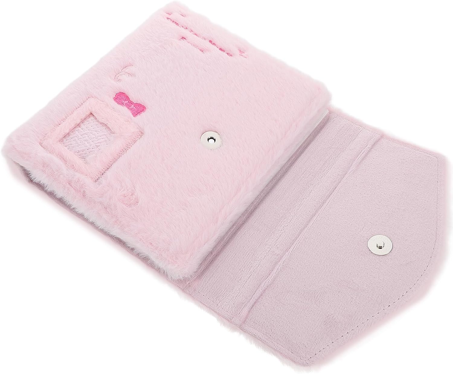 Memory Photo Album Binder for Photocards Plush 3-inch Mini Photo Organizer Pink Portable Scrapbook for ’ Keepsakes and Tickets