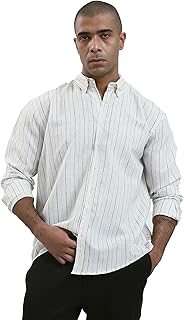 ريفين قميص كاجوال عصري بقصة عادية وازرار كاملة للرجال بلون اوف وايت