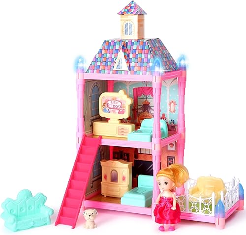 Casa de muñecas Casas de muñecas de ensueño para niñas, muñecas Mini casa de juguetes para niñas con muñecas y accesorios de muebles, casa de juegos disponible en Yaxa El Salvador